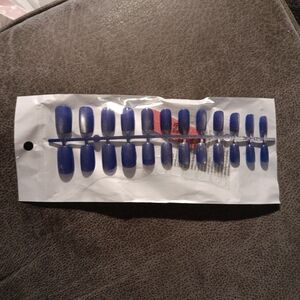Blue Press-On Nails Set